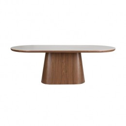 HousecraftLivingAlmiraEettafelOvaal180cmHoutWitBruindonker