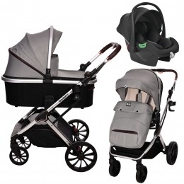 LorelliGloryOpalineGrey3-in-1KinderwageninclSpiritAutostoel