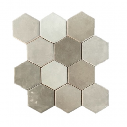TerredAzurHexagonaleMosaicwandtegel28x30cmtaupe