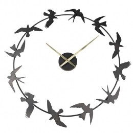 ClayreEefWandklok69x66cmZwartIJzerVogels