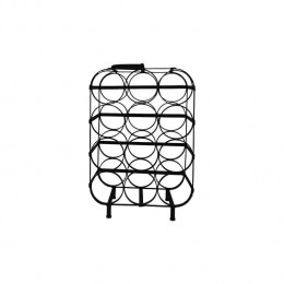 HSMCollection-StaandWijnrek12Flessen-35x25x50-Zwart-Metaal
