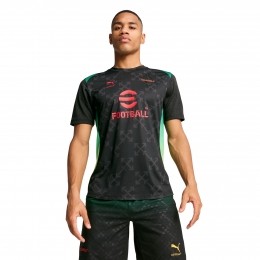 PUMAACMilanXOff-WhitePre-MatchTrainingsshirt2024-2025ZwartRood