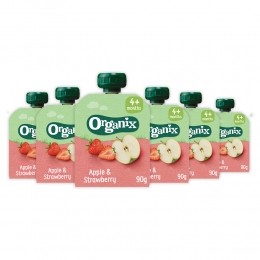 6xOrganixKnijpfruit4mAppelAardbei90gr
