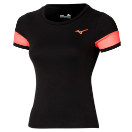 AthleticsMizunoTeeZwartDamesMaatM
