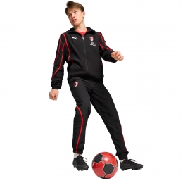 PUMAACMilanPre-MatchTrainingspakWovenFull-Zip2024-2025ZwartRood