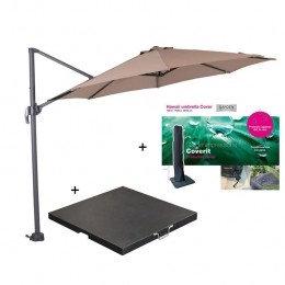 GardenImpressionsHawaiiparasolS300taupe80kgvoetenhoes