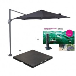GardenImpressionsHawaiiparasolS300zwart80kgvoetenhoes