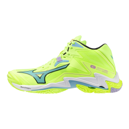 MizunoWAVELIGHTNINGZ8MIDVolleybalschoenenMizunoneolimeblacksplishsplashDamesHerenMaat50