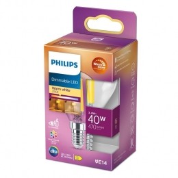 PhilipsLEDKogellampTransparant-40W-E14-Dimbaarwarmwitlicht