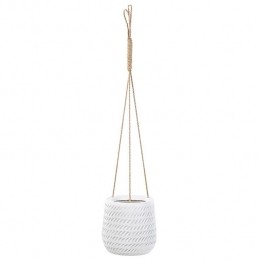 Beliani-LIVADIA-Bloempot-Off-white-20cm-Vezelklei