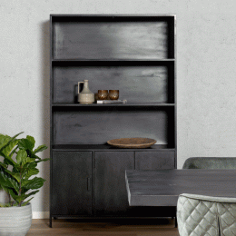 LivingfurnWandkastKalaMangohout200x120cm-Zwart