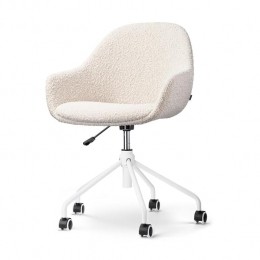 NolonNout-MaeBureaustoelBouclBeige-Armleuning-Wit