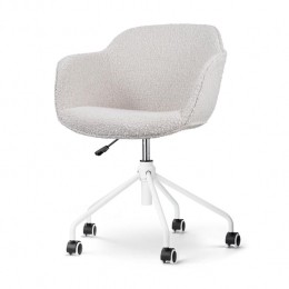 NolonNout-MareBureaustoelBouclBeige-Armleuning-Wit