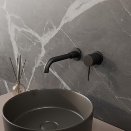 BWSWastafelkraanInbouwColoratoInclInbouwdeelMessingMatZwart