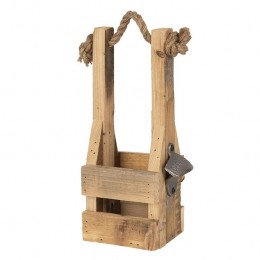 ClayreEefFlessenhouder9x10x29cmBruinHoutRechthoekFlessenrek