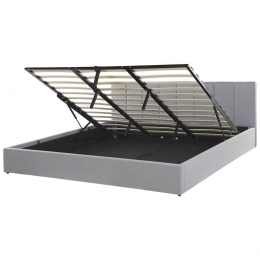 Beliani-DREUX-Bedmetopbergruimte-Lichtgrijs-180x200cm-Polyester