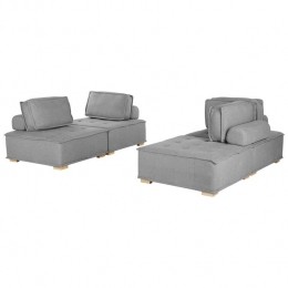Beliani-TIBRO-Modulairesofa-Grijs-Polyester