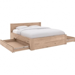 GoossensBedframeBibi-180x210-Eikengelaktroomwit-Hout