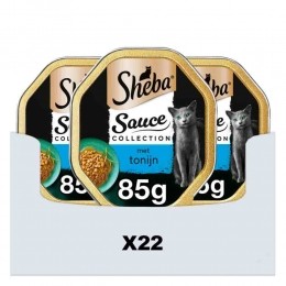 22xShebaKattenvoerNatvoerSauceLoversTonijn85gr