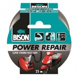 BisonTapePowerRepairGrijs25meter