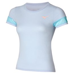 AthleticsMizunoTeeHalogenBlauwDamesMaatXS