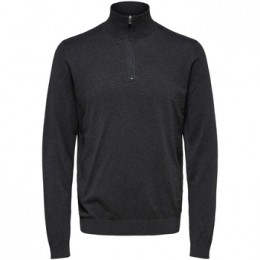 SweaterSelectedBergHalfZipCardiganAntraciet