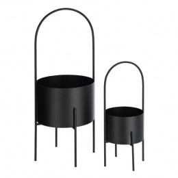 KaveHome-Setvan2bloempottenMashmeteenzwartemetalen