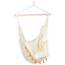 Beliani-VARENA-Hangstoel-Beige-Katoen