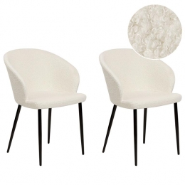 Beliani-MASON-Eetkamerstoelsetvan2-Gebrokenwit-Polyester