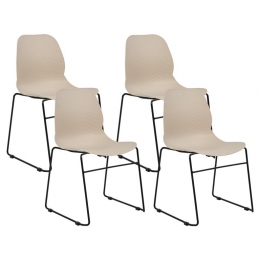 Beliani-PANORA-Eetkamerstoelsetvan4-Beige-Plastic