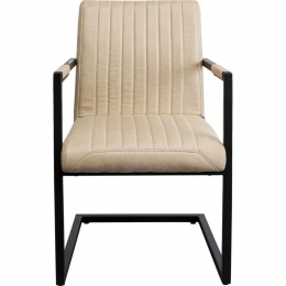 KareDesignCantileverThamosStoelmetarmleuningenbeige