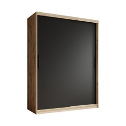 MeubellaKledingkastLuxor-Zwart-Eiken-150cm