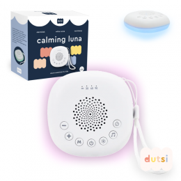 Dutsi-WhiteNoiseMachineBaby-CalmingLuna-WitteRuisApparaatNachtlicht-Methandigeophangkoord