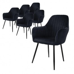 ML-DesignEetkamerstoelPerrinvelvetsetvan6