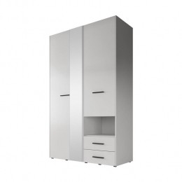 MeubellaKledingkastLaura-Wit-128cm-Metspiegel