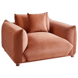 Beliani-LUVOS-Fauteuil-Goudbruin-Fluweel