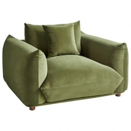 Beliani-LUVOS-Fauteuil-Groen-Fluweel