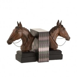 J-LineboekensteunPaard-polyresin-bruin-2stuks