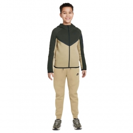 NikeTechFleeceSportswearTrainingspakKidsBeigeDonkergroenZwart