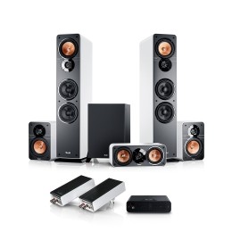 TeufelUltima40Surround51SetDraadloosHomeCinema-systeemmetUltima40vloerstaandeluidsprekersWit