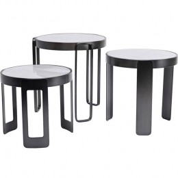 KareDesignPerelliBlackBijzettafel-SetVan3-GlasEnMetaal