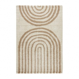 sweeek-Interieurtapijtgeometrischregenboogpatroonbeige