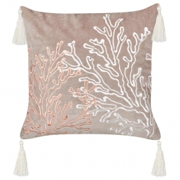 Beliani-MAZZAELLA-Sierkussen-Taupe-45x45cm-Fluweel