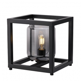 FreelightTafellampDentroB26cmrookglaszwart