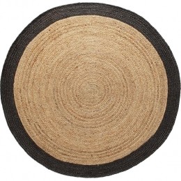 MrcarpetRondjutevloerkleedNaturelantraciet160cm