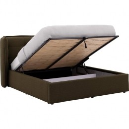 GoossensGestoffeerdBedframeCanon-140x200-Stofbouclebosgroen