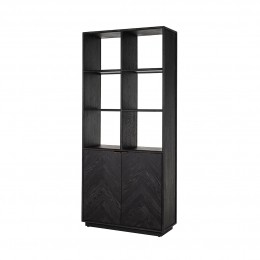 RichmondBoekenkastBlackboneBrass220x100cm-Zwart