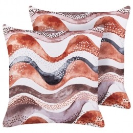 Beliani-SEBORGA-Tuinkussensetvan2-Bruin-45x45cm-Polyester