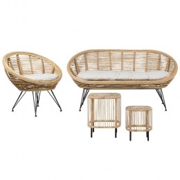 Beliani-MARATEACESENATICO-Loungeset3-zits-Lichtbeige-Rotan
