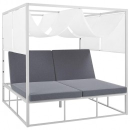 Beliani-PALLANZA-Zonne-eiland-Wit-Aluminium